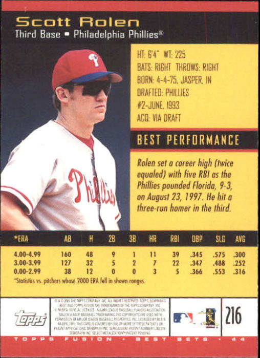 A3902- 2001 Topps Fusion Baseball Card #s 1-250 -You Pick- 15+ FREE US SHIP - Picture 393 of 453