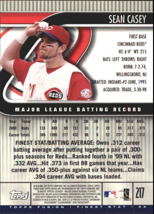 A3902- 2001 Topps Fusion Baseball Card #s 1-250 -You Pick- 15+ FREE US SHIP - Picture 395 of 453