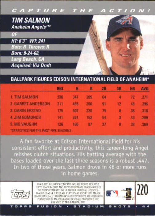 A3902- 2001 Topps Fusion Baseball Card #s 1-250 -You Pick- 15+ FREE US SHIP - Picture 401 of 453