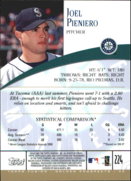 A3902- 2001 Topps Fusion Baseball Card #s 1-250 -You Pick- 15+ FREE US SHIP - Picture 409 of 453
