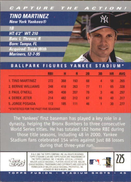 A3902- 2001 Topps Fusion Baseball Card #s 1-250 -You Pick- 15+ FREE US SHIP - Picture 411 of 453