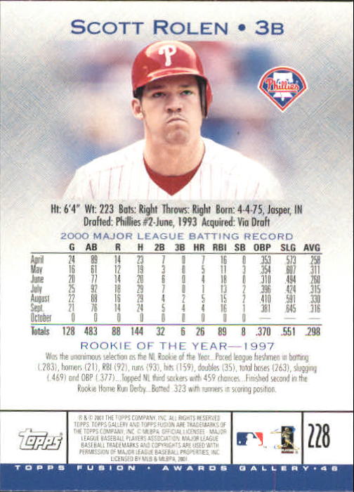 A3902- 2001 Topps Fusion Baseball Card #s 1-250 -You Pick- 15+ FREE US SHIP - Picture 417 of 453