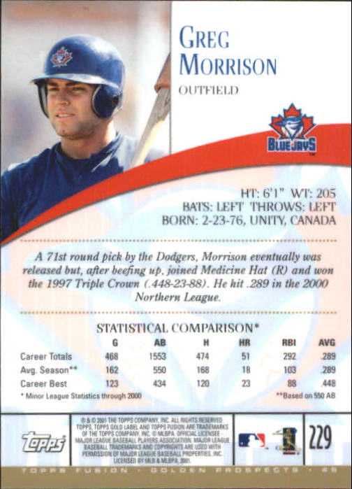 A3902- 2001 Topps Fusion Baseball Card #s 1-250 -You Pick- 15+ FREE US SHIP - Picture 419 of 453