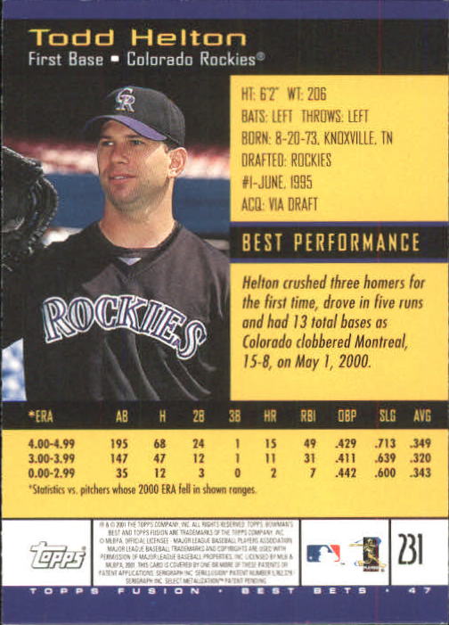 A3902- 2001 Topps Fusion Baseball Card #s 1-250 -You Pick- 15+ FREE US SHIP - Picture 423 of 453