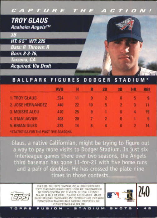 A3902- 2001 Topps Fusion Baseball Card #s 1-250 -You Pick- 15+ FREE US SHIP - Picture 439 of 453