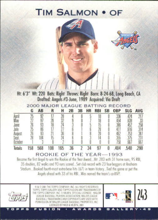 A3902- 2001 Topps Fusion Baseball Card #s 1-250 -You Pick- 15+ FREE US SHIP - Picture 443 of 453