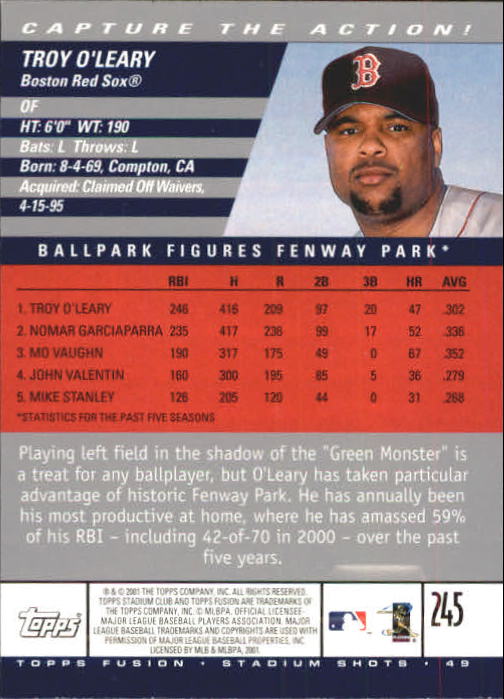 A3902- 2001 Topps Fusion Baseball Card #s 1-250 -You Pick- 15+ FREE US SHIP - Picture 445 of 453