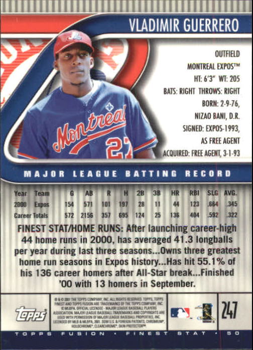 A3902- 2001 Topps Fusion Baseball Card #s 1-250 -You Pick- 15+ FREE US SHIP - Picture 449 of 453