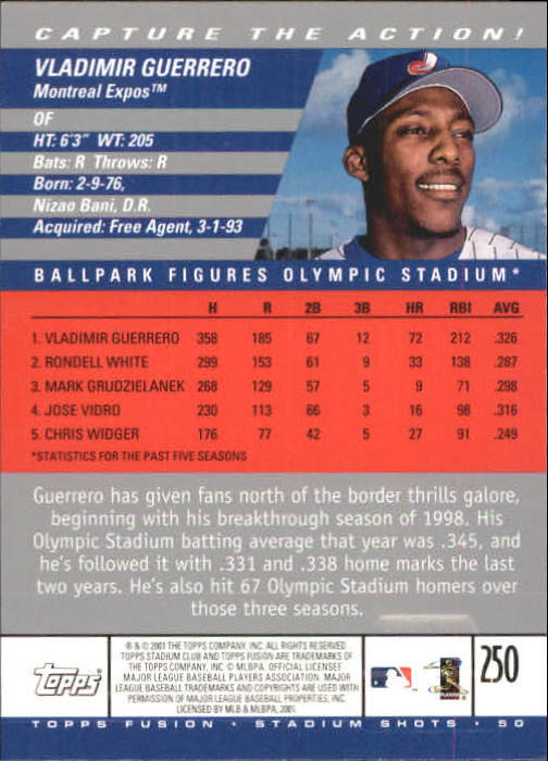 A3902- 2001 Topps Fusion Baseball Card #s 1-250 -You Pick- 15+ FREE US SHIP - Picture 453 of 453
