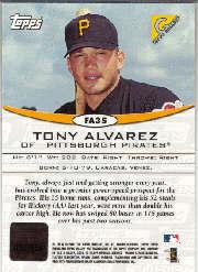 2001 Topps Fusion Autographs #FA35 Tony Alvarez GAL G back image