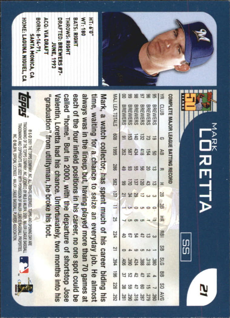 B5415- 2001 Topps Opening Day BB #s 1-165 +Inserts -You Pick- 15+ FREE US SHIP - Picture 29 of 248