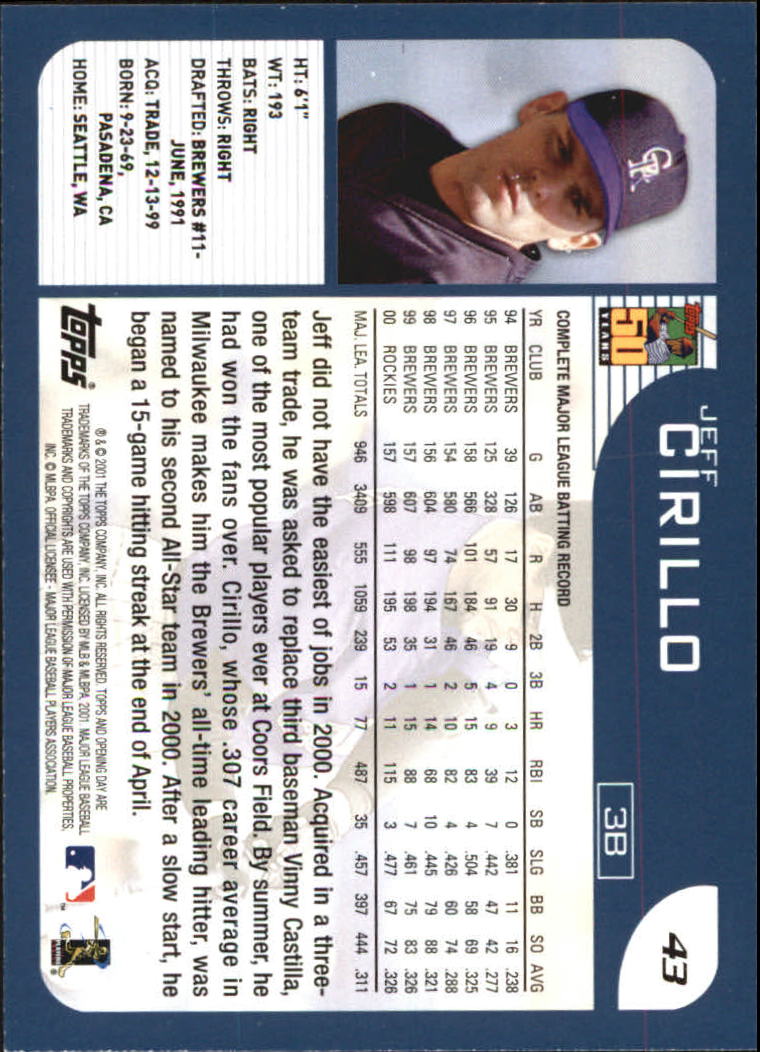 B5415- 2001 Topps Opening Day BB #s 1-165 +Inserts -You Pick- 15+ FREE US SHIP - Picture 61 of 248