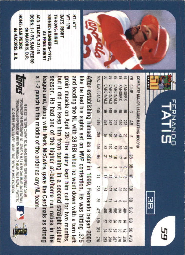 B5415- 2001 Topps Opening Day BB #s 1-165 +Inserts -You Pick- 15+ FREE US SHIP - Picture 87 of 248