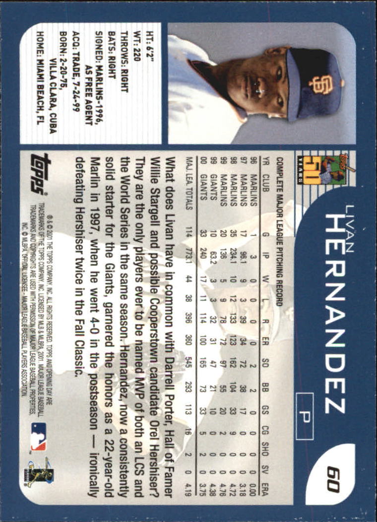 B5415- 2001 Topps Opening Day BB #s 1-165 +Inserts -You Pick- 15+ FREE US SHIP - Picture 89 of 248