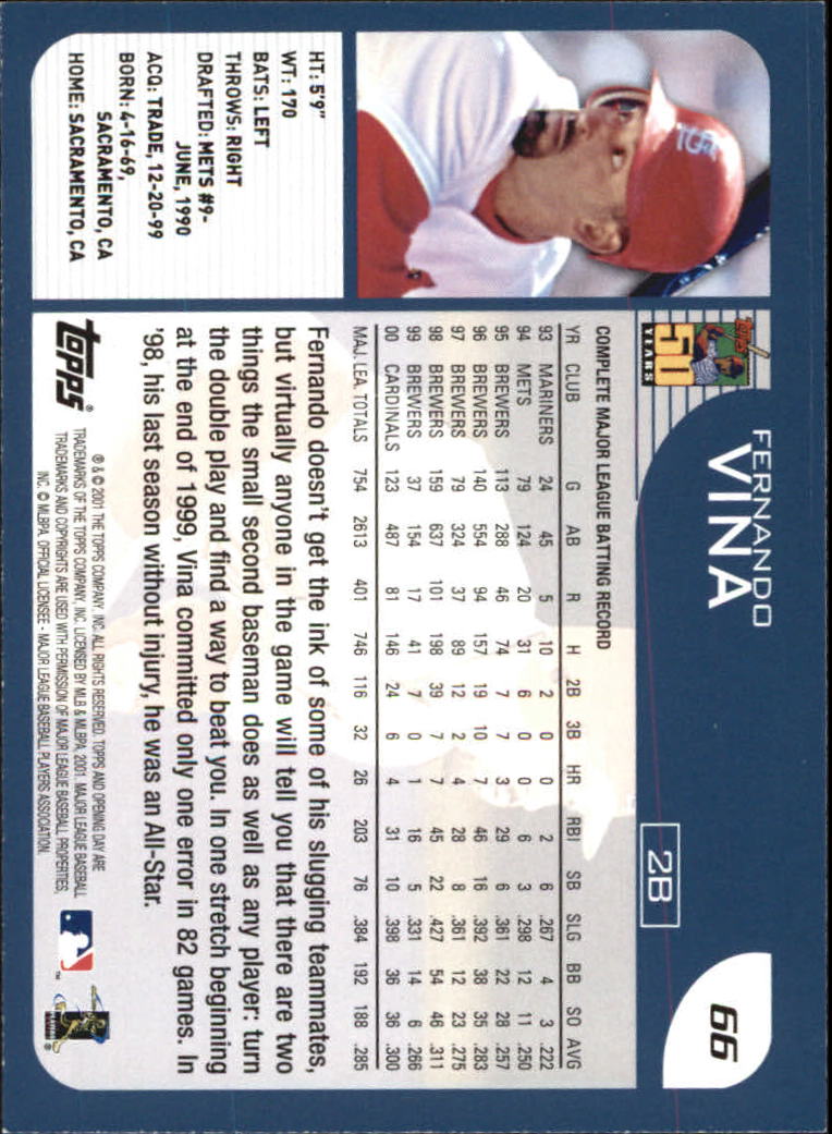 B5415- 2001 Topps Opening Day BB #s 1-165 +Inserts -You Pick- 15+ FREE US SHIP - Picture 97 of 248