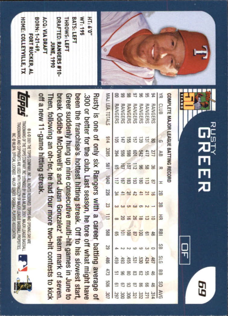 B5415- 2001 Topps Opening Day BB #s 1-165 +Inserts -You Pick- 15+ FREE US SHIP - Picture 103 of 248