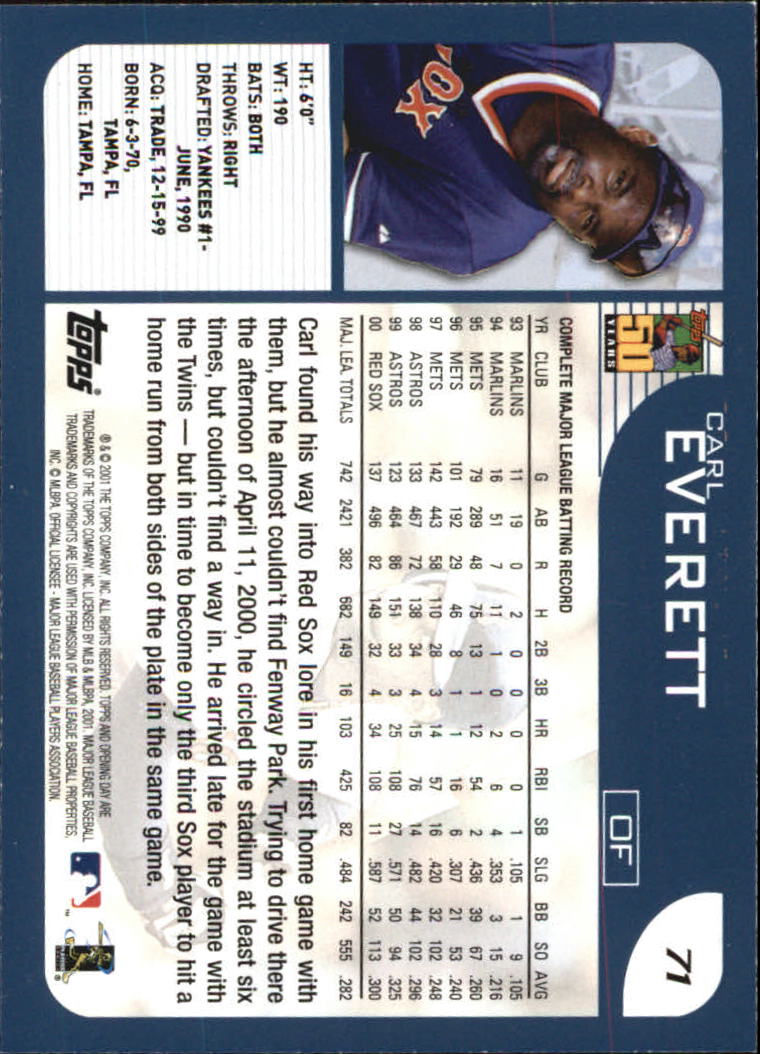 B5415- 2001 Topps Opening Day BB #s 1-165 +Inserts -You Pick- 15+ FREE US SHIP - Picture 105 of 248