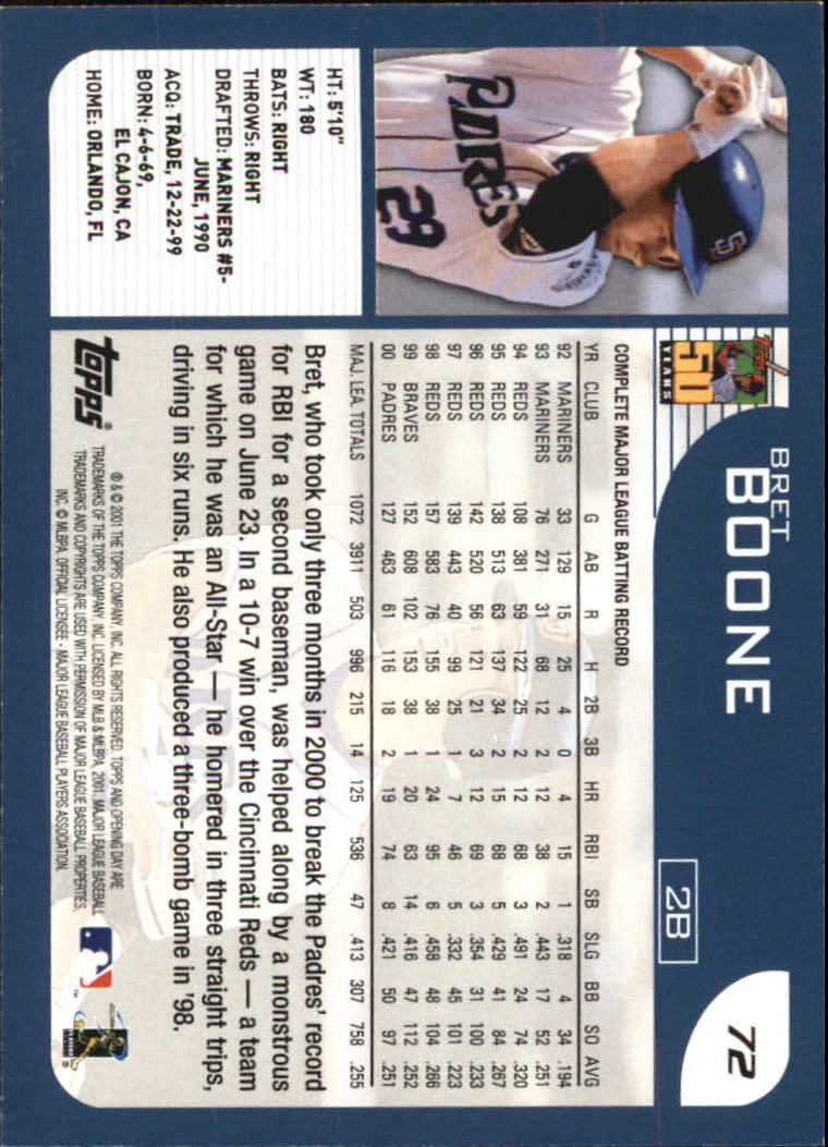 B5415- 2001 Topps Opening Day BB #s 1-165 +Inserts -You Pick- 15+ FREE US SHIP - Picture 107 of 248