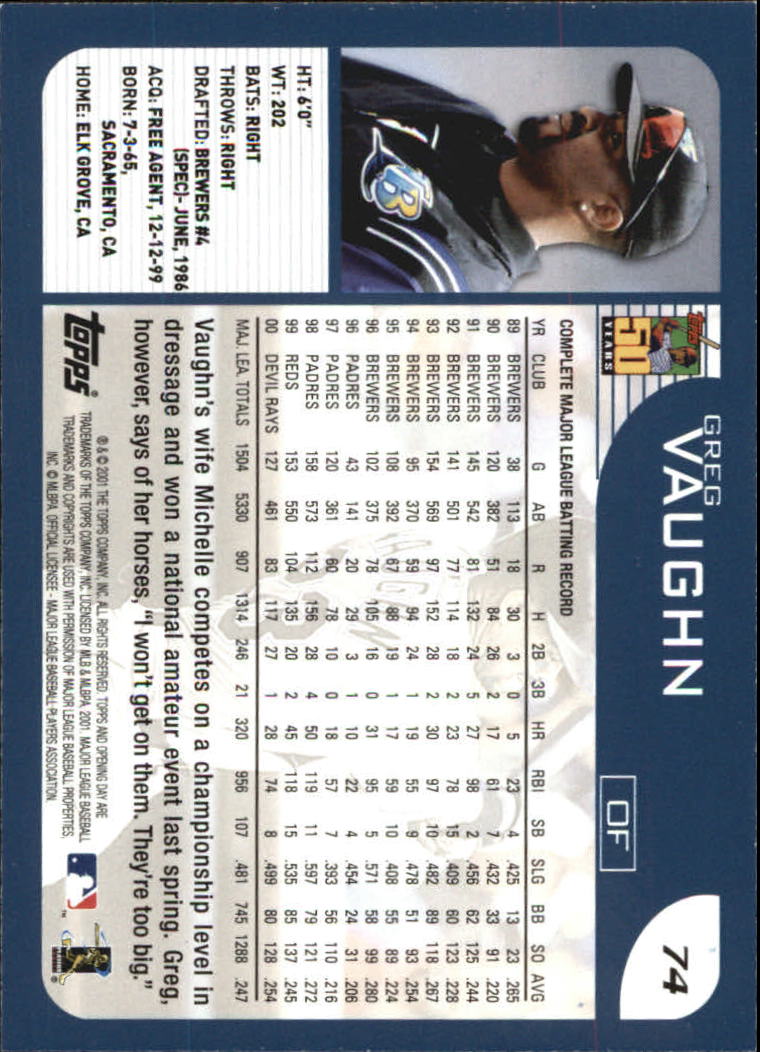 B5415- 2001 Topps Opening Day BB #s 1-165 +Inserts -You Pick- 15+ FREE US SHIP - Picture 111 of 248