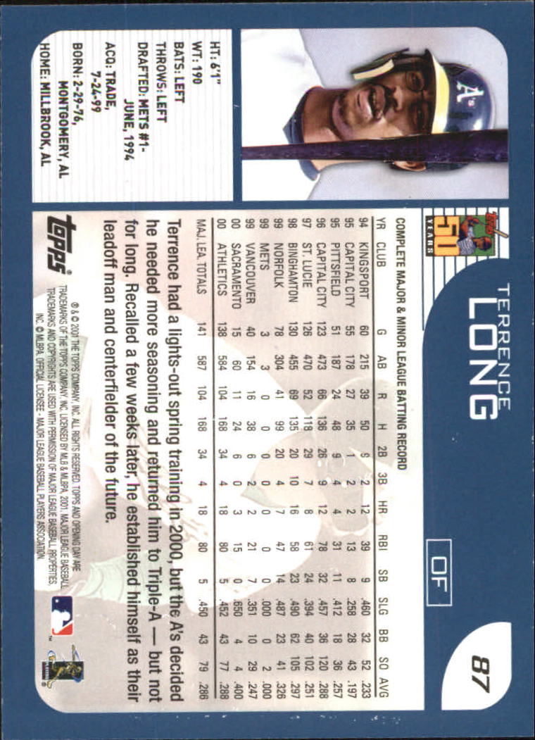 B5415- 2001 Topps Opening Day BB #s 1-165 +Inserts -You Pick- 15+ FREE US SHIP - Picture 131 of 248