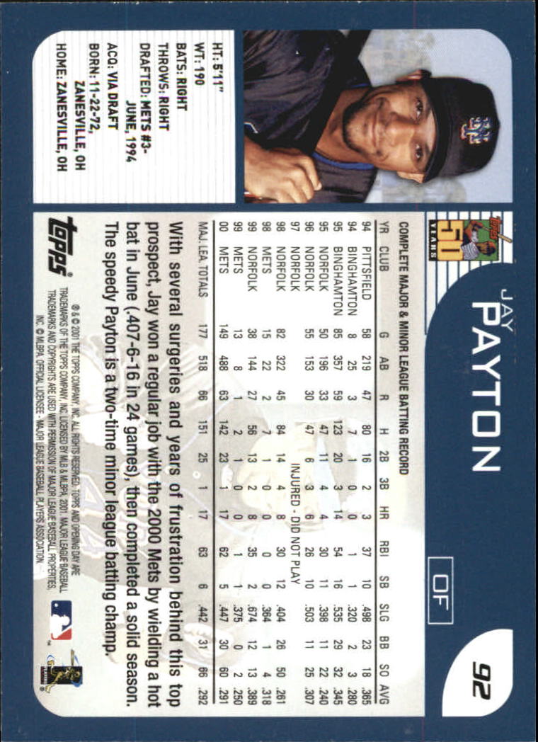 B5415- 2001 Topps Opening Day BB #s 1-165 +Inserts -You Pick- 15+ FREE US SHIP - Picture 141 of 248