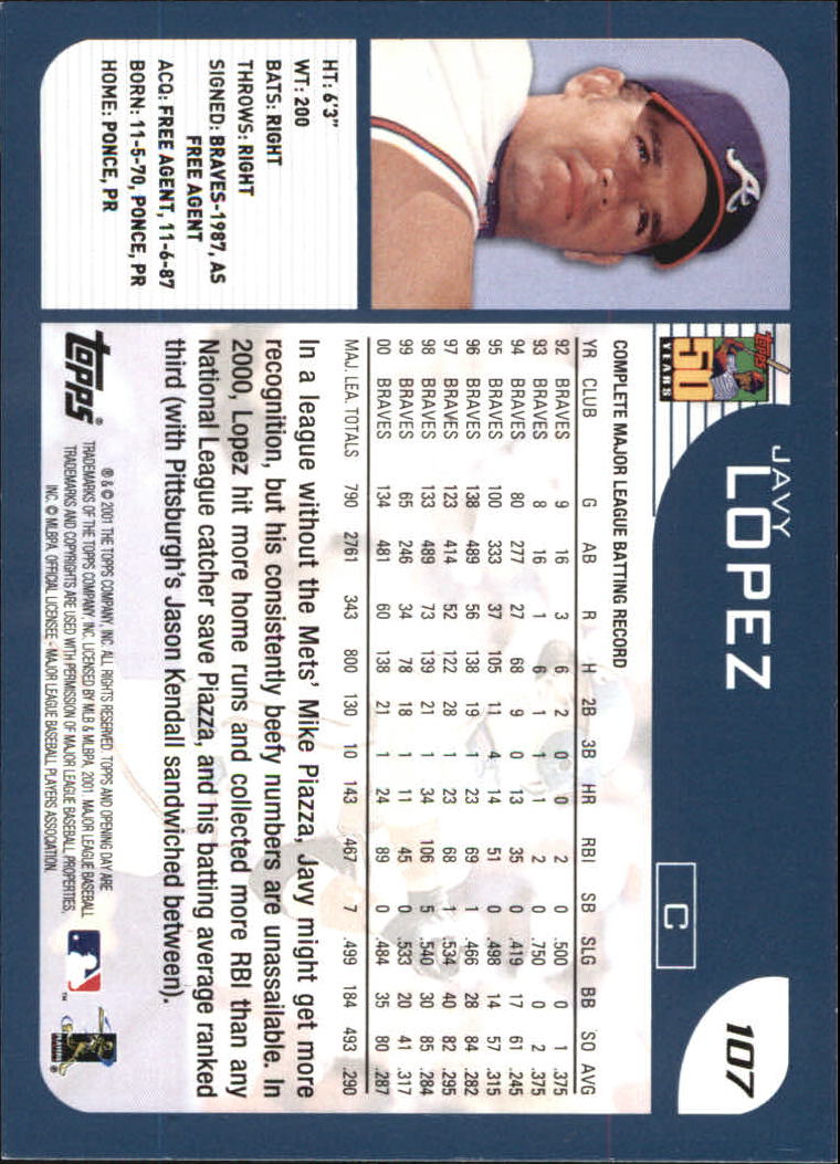 B5415- 2001 Topps Opening Day BB #s 1-165 +Inserts -You Pick- 15+ FREE US SHIP - Picture 163 of 248