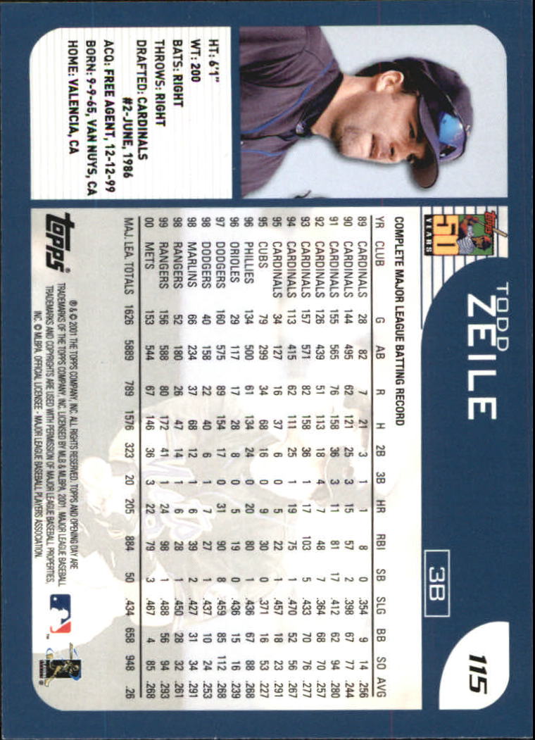B5415- 2001 Topps Opening Day BB #s 1-165 +Inserts -You Pick- 15+ FREE US SHIP - Picture 178 of 248