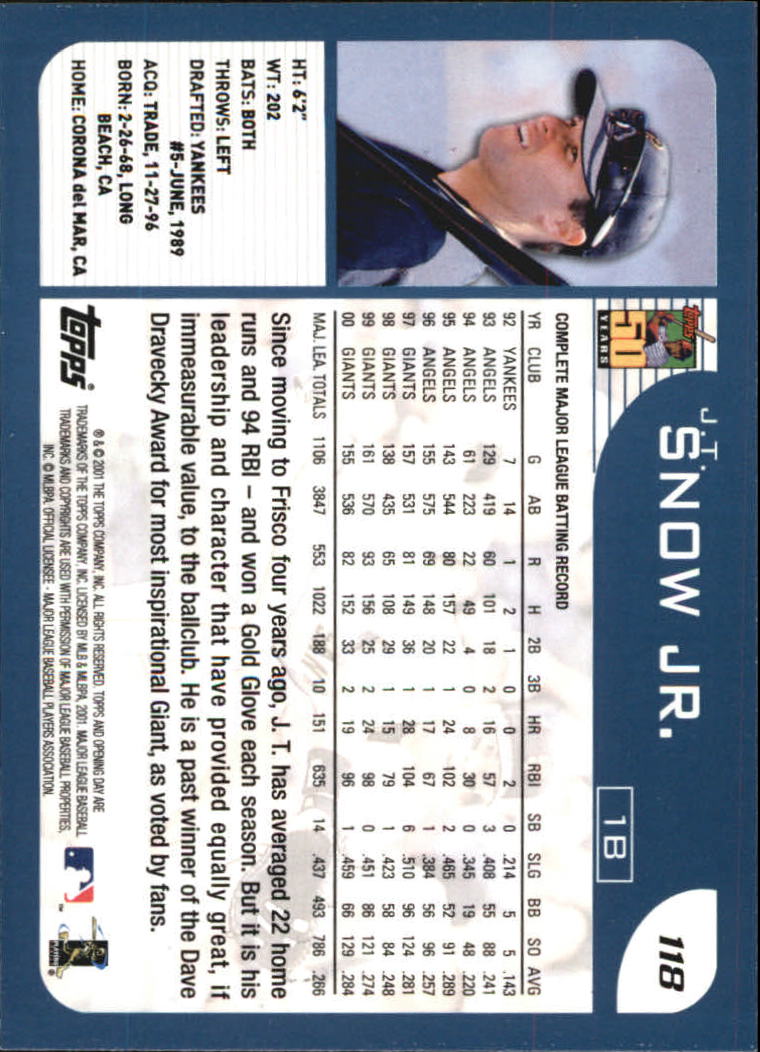 B5415- 2001 Topps Opening Day BB #s 1-165 +Inserts -You Pick- 15+ FREE US SHIP - Picture 180 of 248