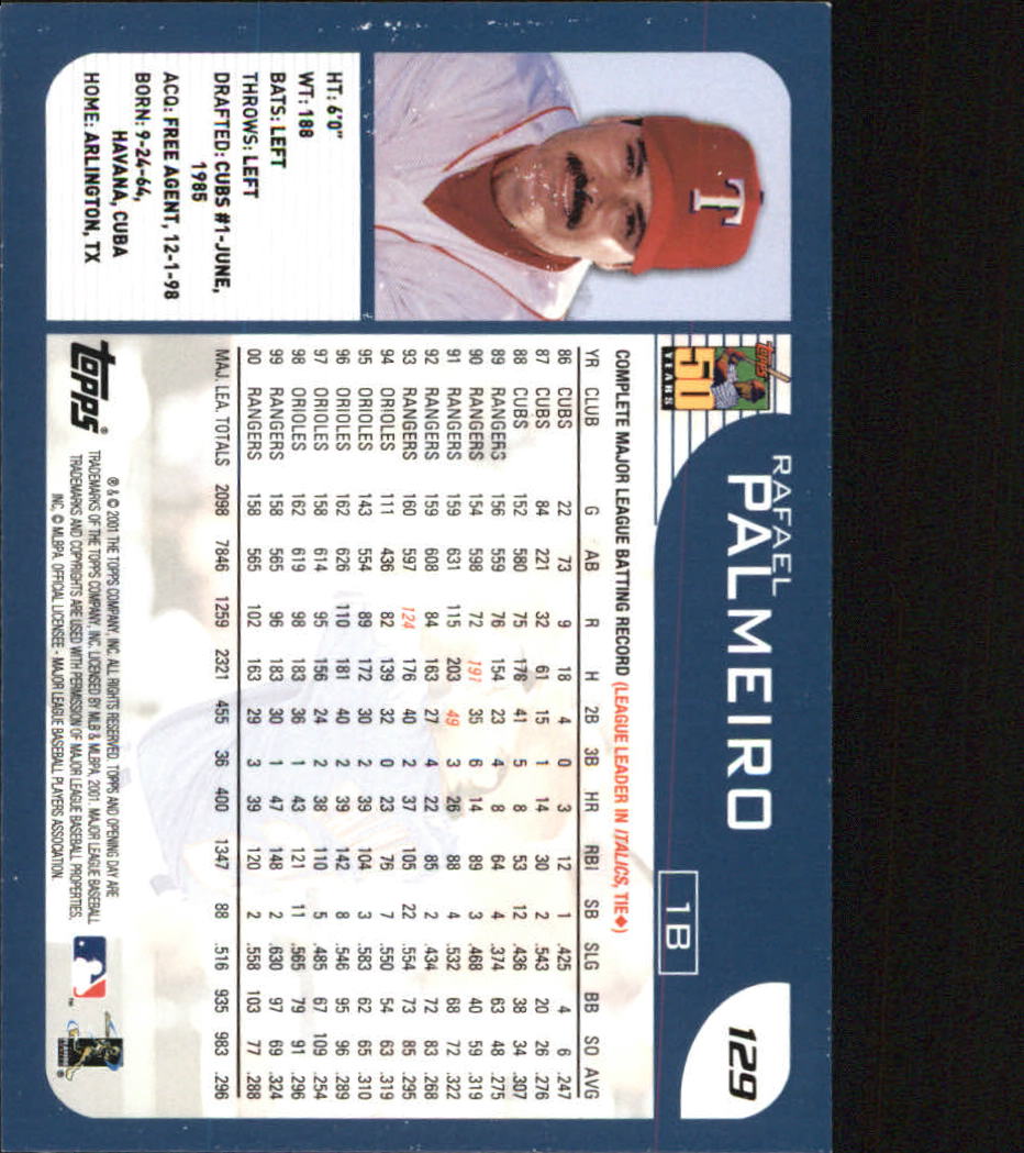 B5415- 2001 Topps Opening Day BB #s 1-165 +Inserts -You Pick- 15+ FREE US SHIP - Picture 196 of 248