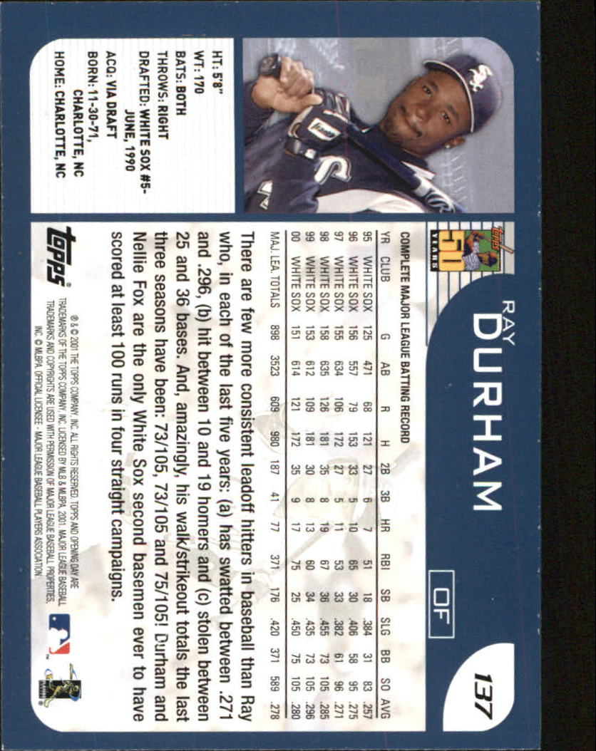 B5415- 2001 Topps Opening Day BB #s 1-165 +Inserts -You Pick- 15+ FREE US SHIP - Picture 208 of 248
