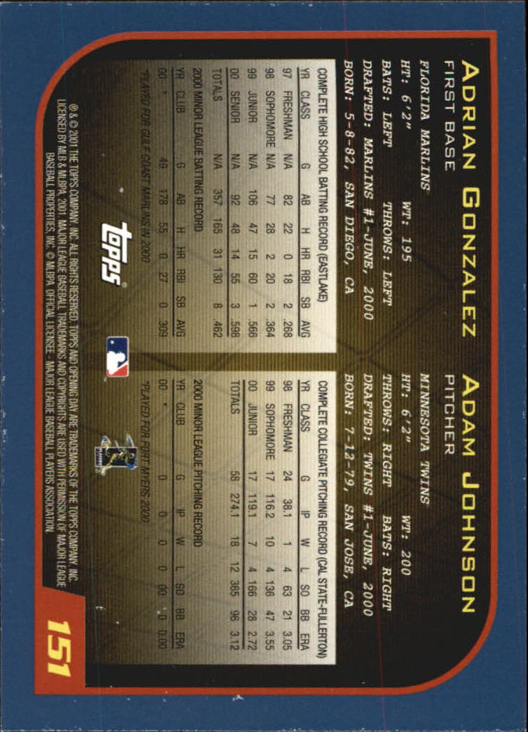 B5415- 2001 Topps Opening Day BB #s 1-165 +Inserts -You Pick- 15+ FREE US SHIP - Picture 232 of 248