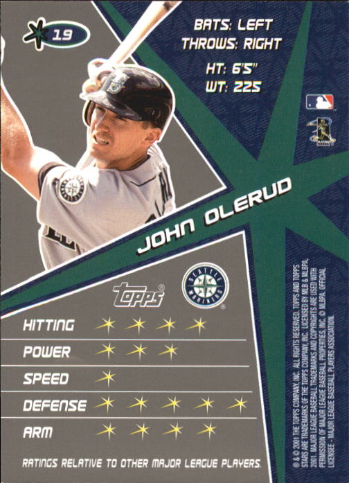 2001 Topps Stars #19 John Olerud back image