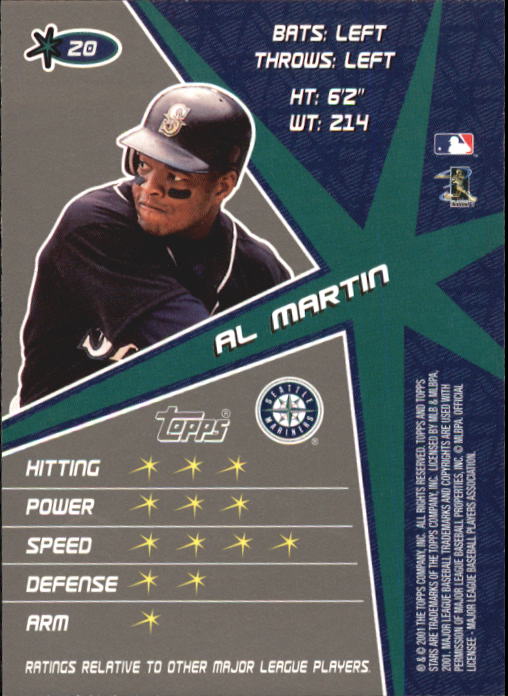 2001 Topps Stars #20 Al Martin back image