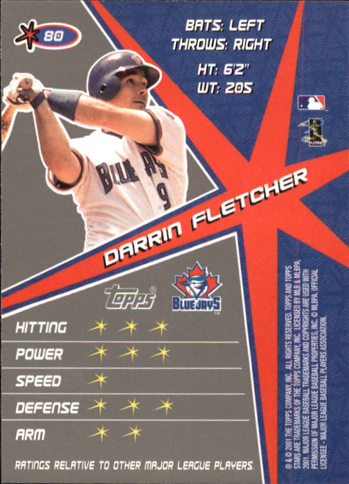 2001 Topps Stars #80 Darrin Fletcher back image