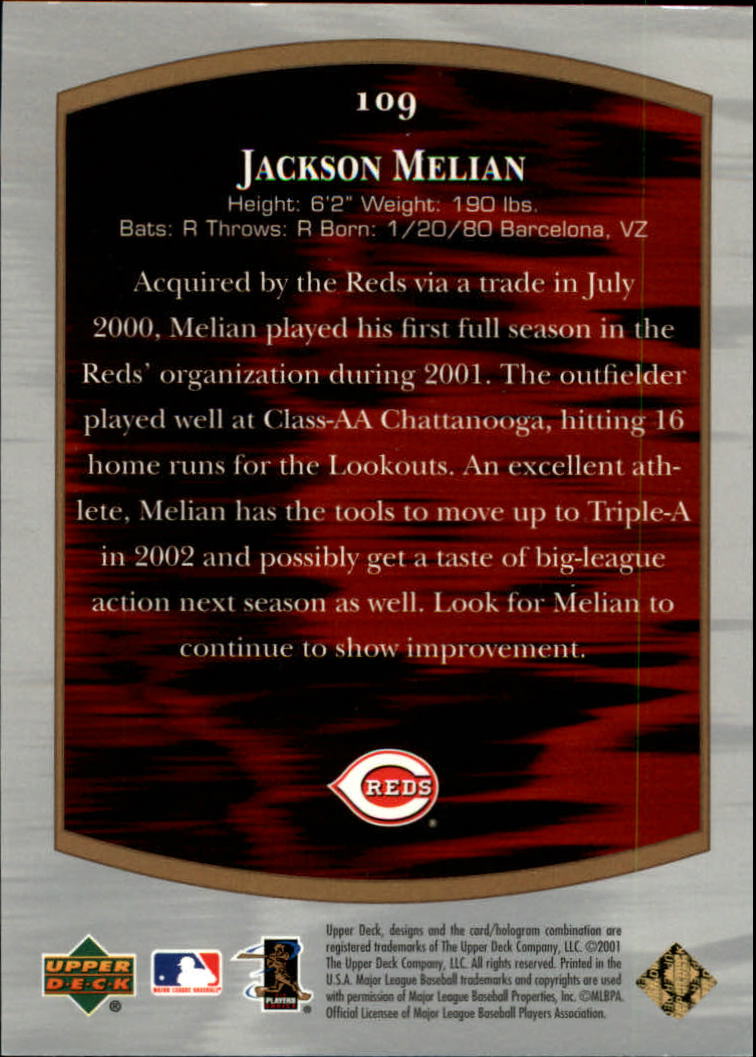 2001 Ultimate Collection #109 Jackson Melian T2 RC back image