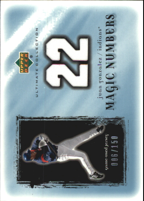 2001 Ultimate Collection Magic Numbers Game Jersey #MNJG Juan Gonzalez