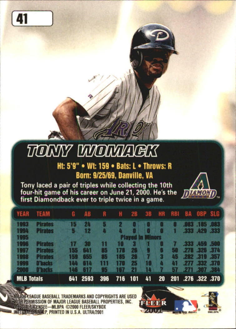 2001 Ultra #41 Tony Womack - NM-MT - Baseball Card Connection