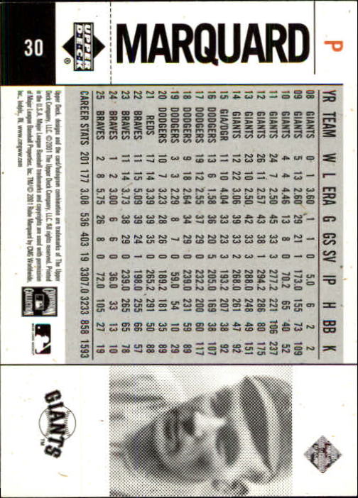 2001 Upper Deck Legends of NY #30 Rube Marquard back image