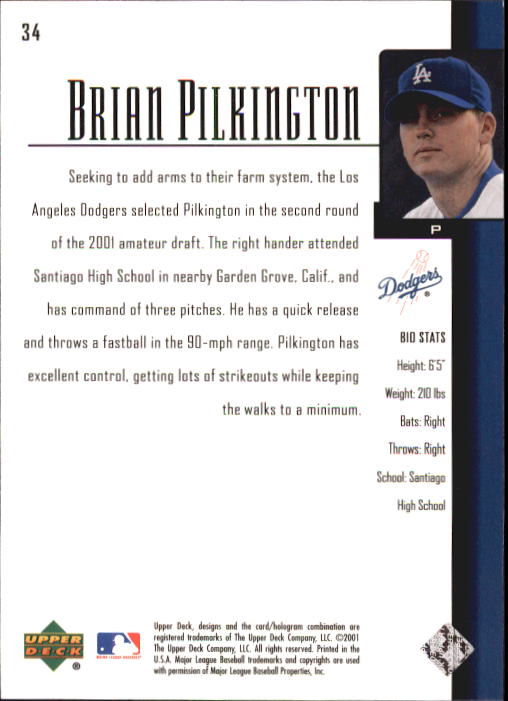 2001 Upper Deck Prospect Premieres Baseball (Karte aus Liste auswählen) C91 02-25 - Bild 49 von 125