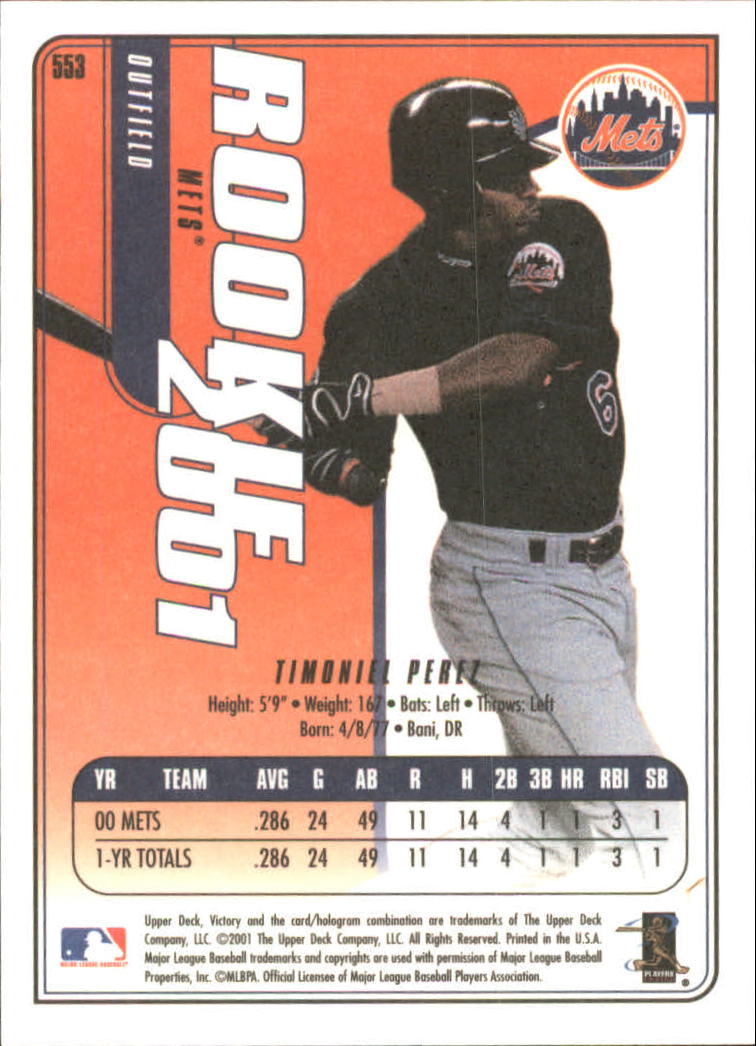 2001 Upper Deck Victory #553 Timo Perez back image