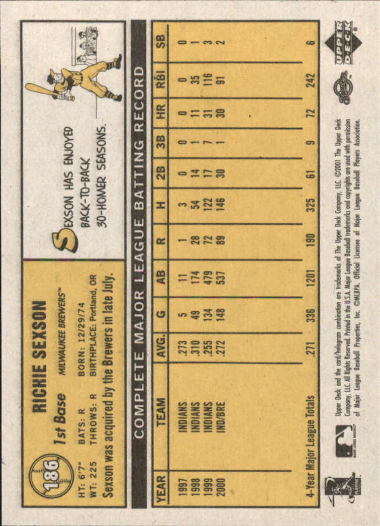 B3738- 2001 Upper Deck Vintage Baseball #s 1-250 -You Pick- 15+ FREE US SHIP - Picture 312 of 400