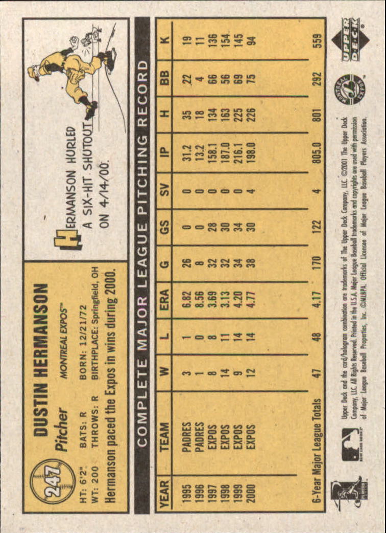 B3738- 2001 Upper Deck Vintage Baseball #s 1-250 -You Pick- 15+ FREE US SHIP - Picture 394 of 400