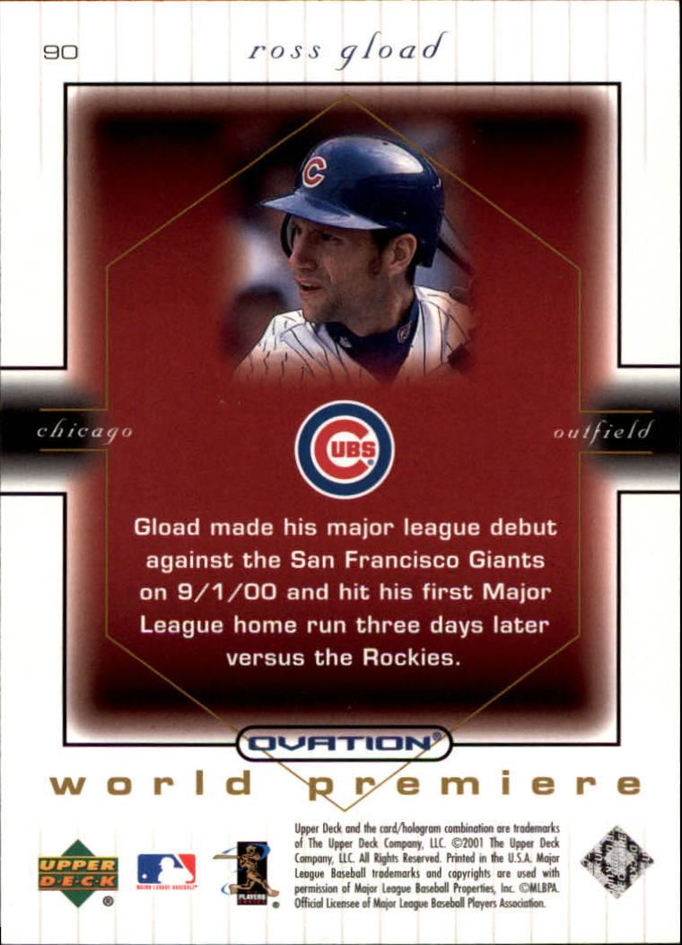 2001 Upper Deck Ovation #90 Ross Gload WP back image