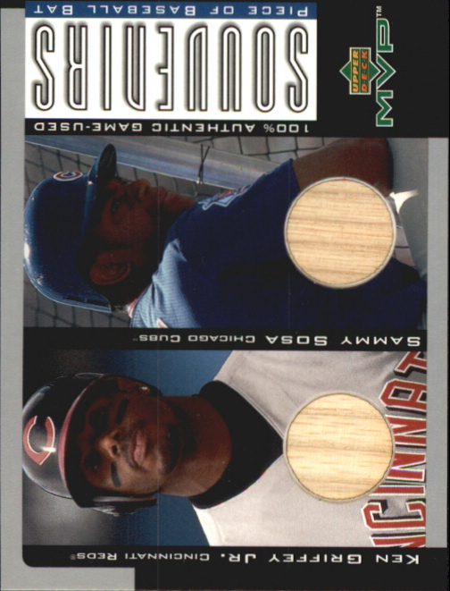 2001 Upper Deck MVP Game Souvenirs Bat Duos #BGS Ken Griffey Jr./Sammy Sosa