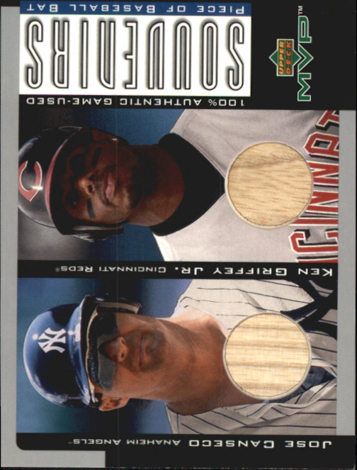 2001 Upper Deck MVP Game Souvenirs Bat Duos #BHR Jose Canseco/Ken Griffey Jr.