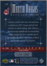 2001 Upper Deck Evolution #110 Martin Vargas PROS RC back image