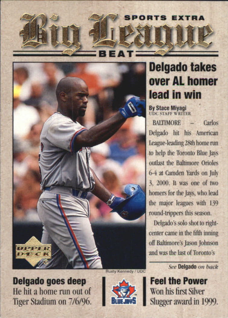 2001 Upper Deck Big League Beat #BB10 Carlos Delgado