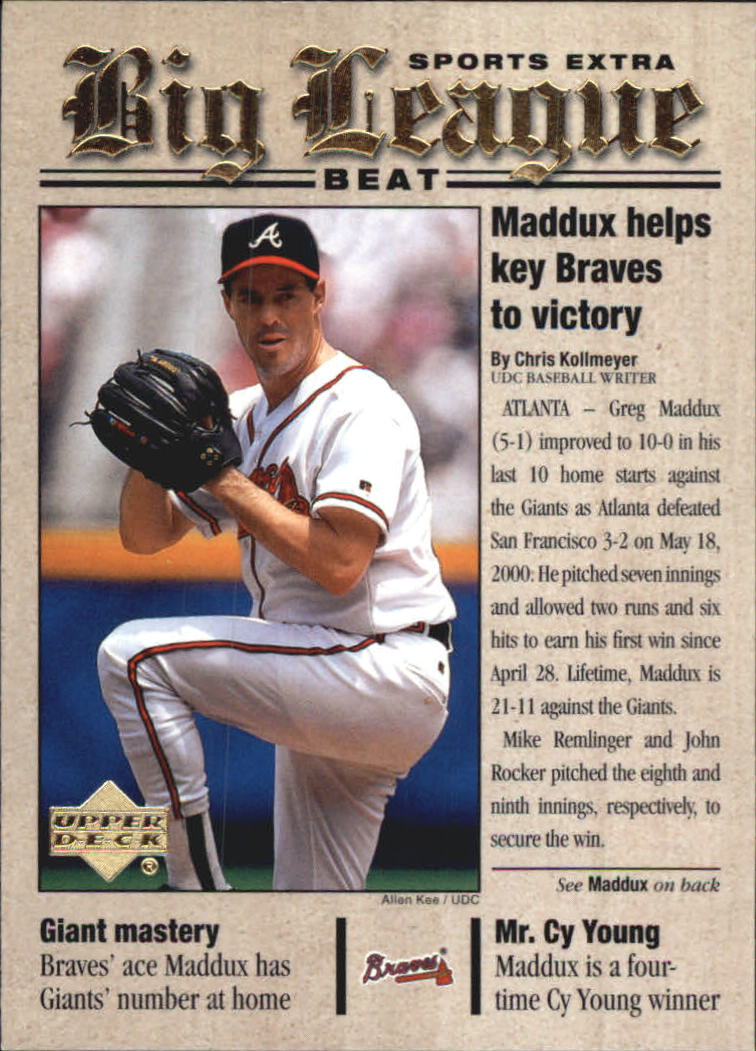 2001 Upper Deck Big League Beat #BB19 Greg Maddux - NM-MT