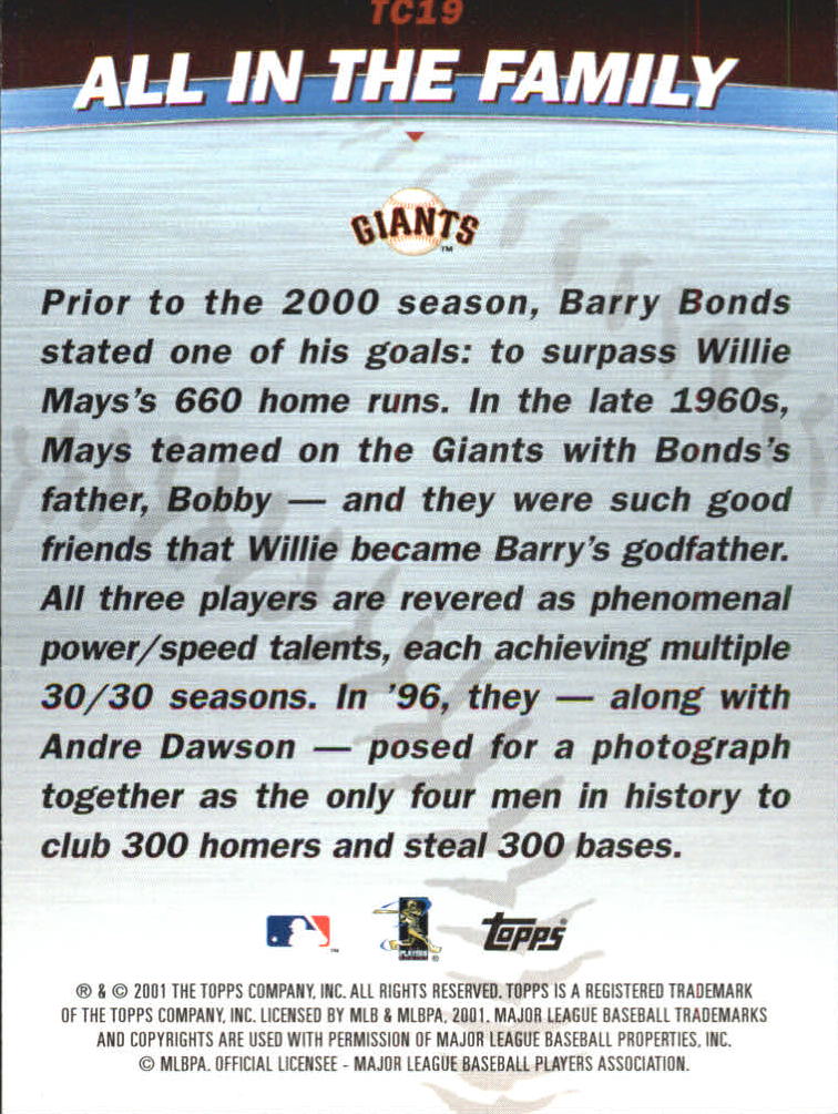 2001 Topps Combos #TC19 All in the Family back image