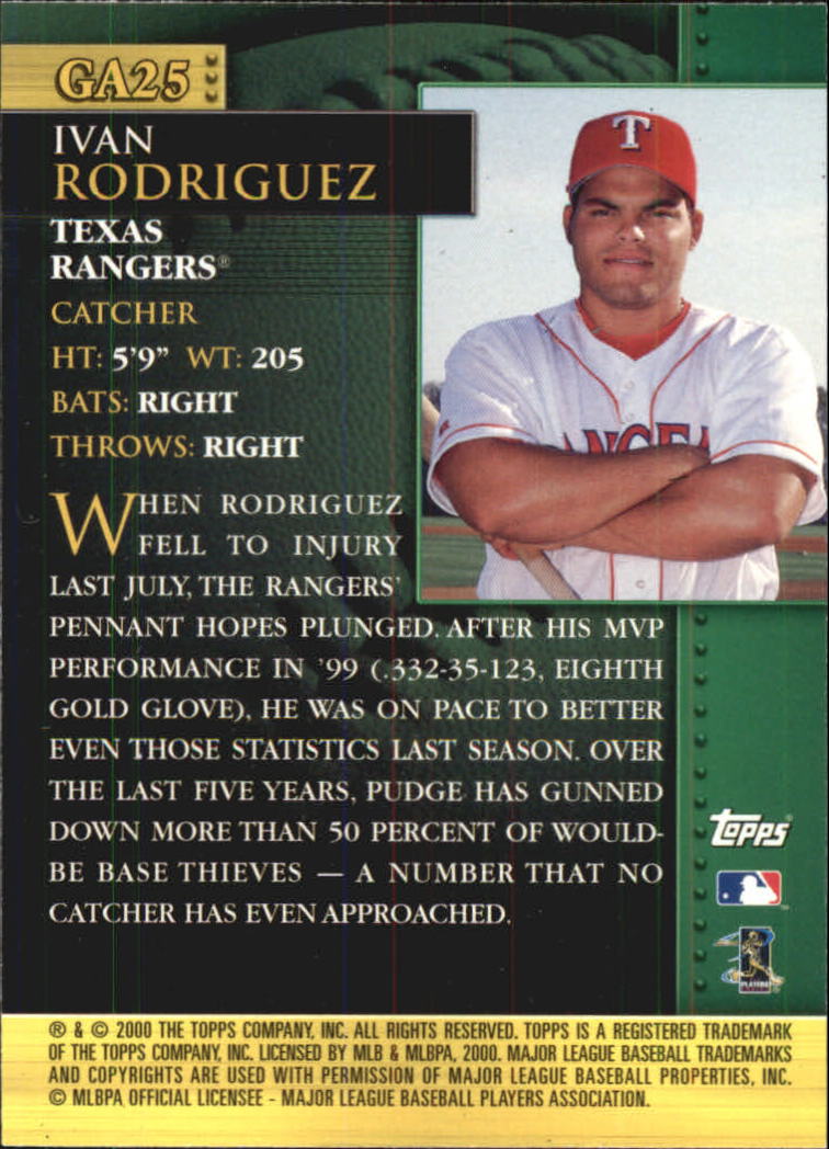 2001 Topps Golden Anniversary #GA25 Ivan Rodriguez back image